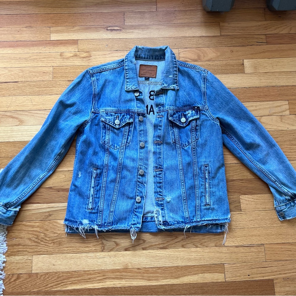 Embroidered Lucky Brand Denim Trucker Jacket